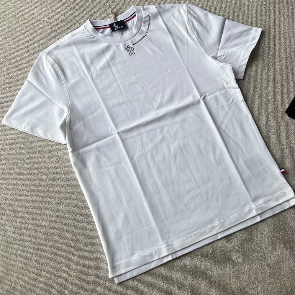 Moncler White Short Sleeve Logo Crew Tee